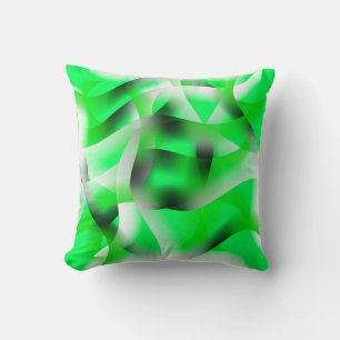 Coussin Des ondulations vertes et blanches de chaux, avec