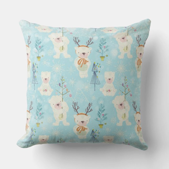 Coussin Des ours et Noël Motif pour enfants (Recto)