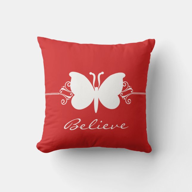 Coussin des perruques de papillon rouge (Recto)