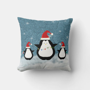 Coussin des pingouins de Noël