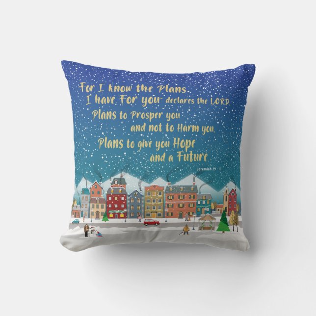 Coussin Des plans pour vous donner espoir et avenir-Jérémi (Recto)