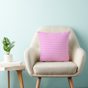Coussin Des Pois Roses Et Blancs Élégants