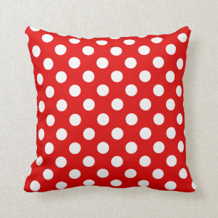 Coussin Des Pois rouges et blancs mignons
