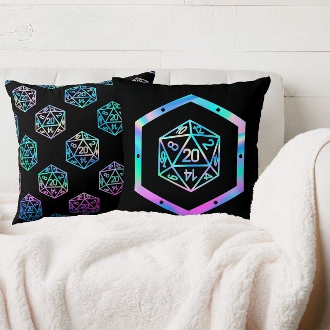 Coussin Dés RPG | Holo Imaginaire Retro Tabletop PnP Gamer (Créateur téléchargé)