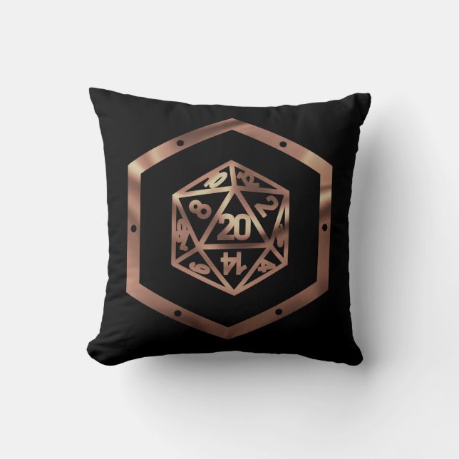 Coussin Dés RPG | Imaginaire cuivre Retro Tabletop PnP Gam (Recto)