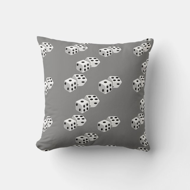 Coussin Dés sur motif gris (Recto)