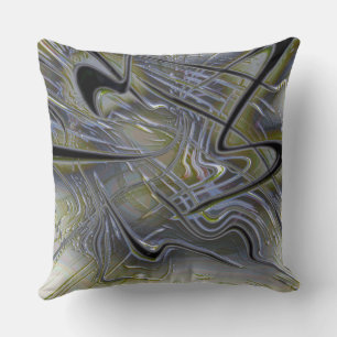 Coussin Des traces rustiques sur un gris vert jaunâtre dou