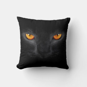 Coussin des yeux de chat noir