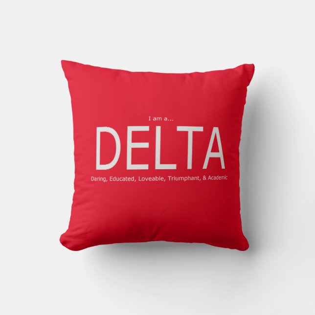 Coussin Description de delta - rouge (Recto)