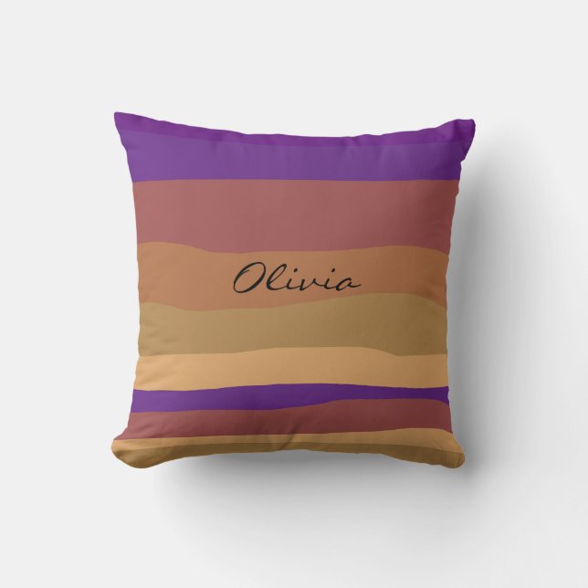 Coussin Désert de tonalité terrestre moderne (Recto)