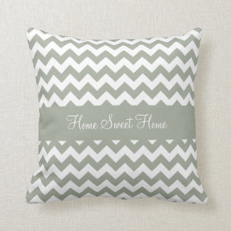 Coussin Desert Sage Greenish Grey Chevron