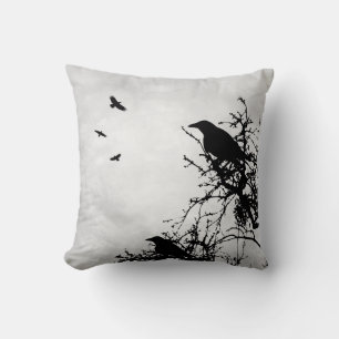 Coussin Design 43 Corbeau corbeau corbeau oiseaux gris