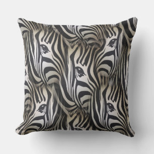 Coussin Design à motif répétitif de zèbre en silhouette no