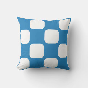 Coussin Design à motif squircle bleu pastel royal et blanc