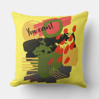 Coussin Design abstrait avec des formes de cercles, des li