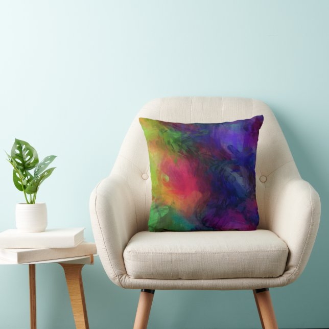 Coussin Design abstrait, beaucoup de couleurs (Chaise)