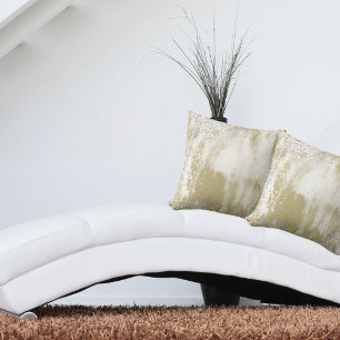 Coussin Design abstrait des plaquettes d'or et d'argent mo