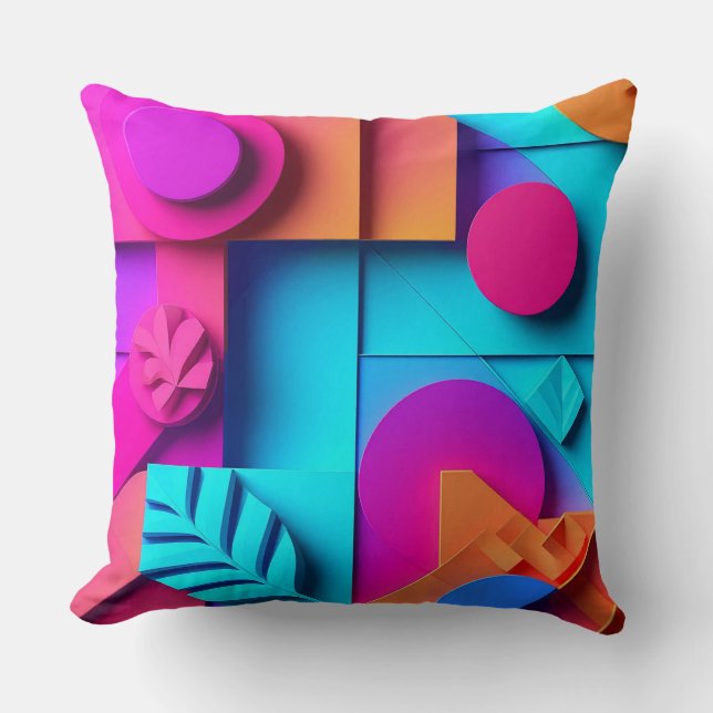 Coussin Design abstrait moderne avec des couleurs vives (Recto)