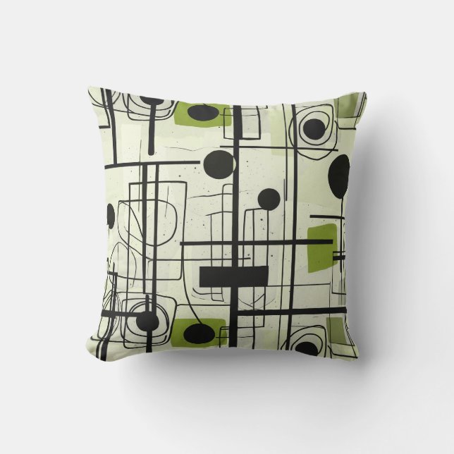 Coussin Design abstrait moderne, lignes dynamiques Lancer  (Recto)