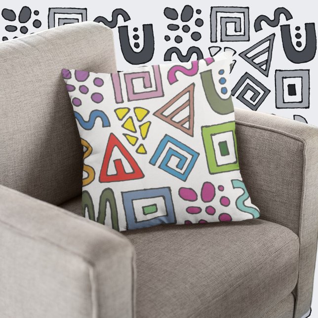 Coussin Design abstrait motif géométrique moderne (Abstract pattern cushion
)