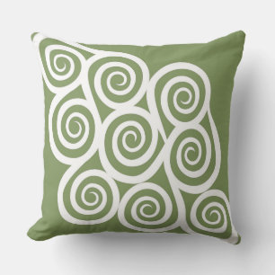 Coussin Design abstrait, peinture moderne, formes spirales