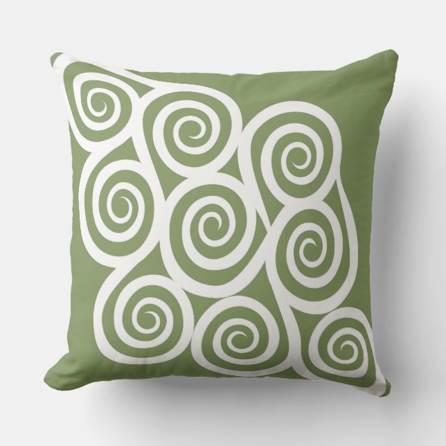 Coussin Design abstrait, peinture moderne, formes spirales (Recto)