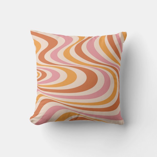 Coussin Design abstrait rose et orange (Recto)