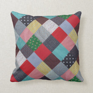 Coussin design amusant carrés de patchwork vintage color