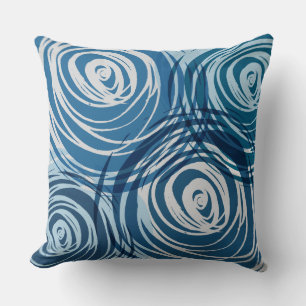 Coussin DESIGN BLEU SPIRAL DESIGN Retro Jeu d'oreiller