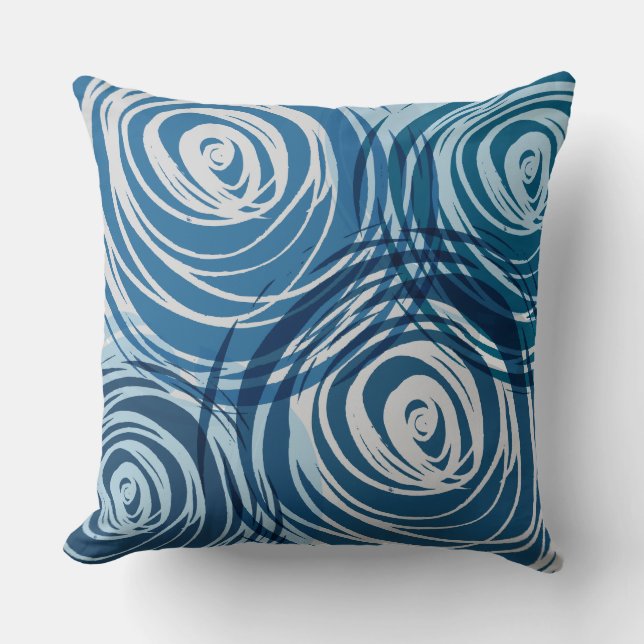 Coussin DESIGN BLEU SPIRAL DESIGN Retro Jeu d'oreiller (Recto)