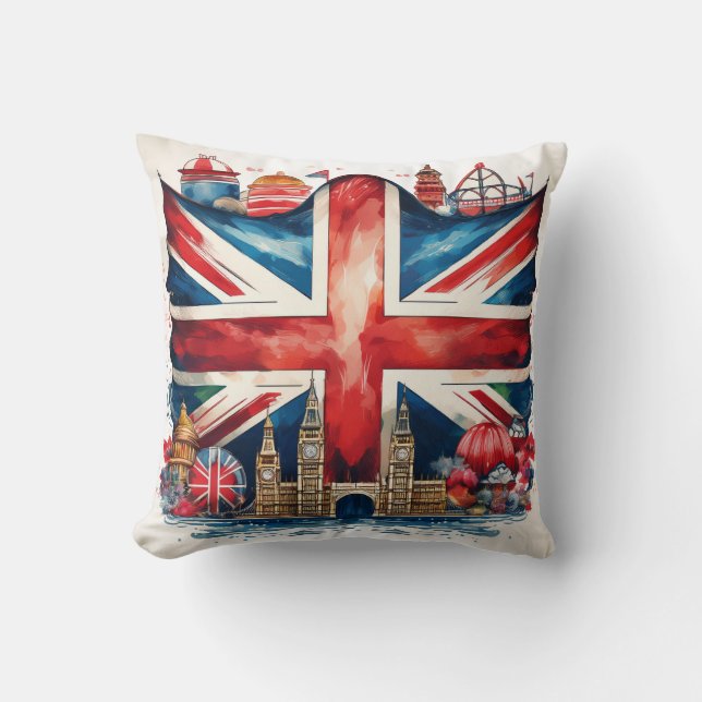 Coussin design britannique en gras (Recto)
