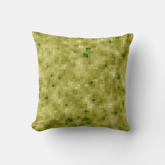 Coussin Design Carrelé Vert (Recto)