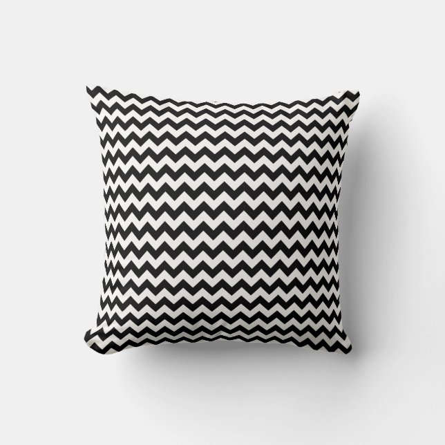 Coussin Design classique Chevron noir et blanc (Recto)