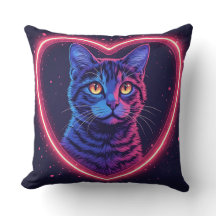 Design cœur de chat néon – Douceur féline lumineus