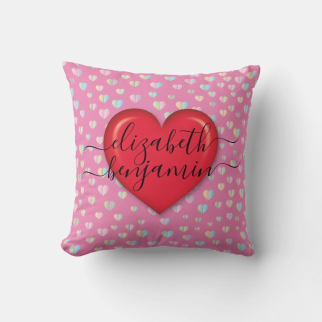 Coussin design Cœur élégant avec taches de cœur (Recto)