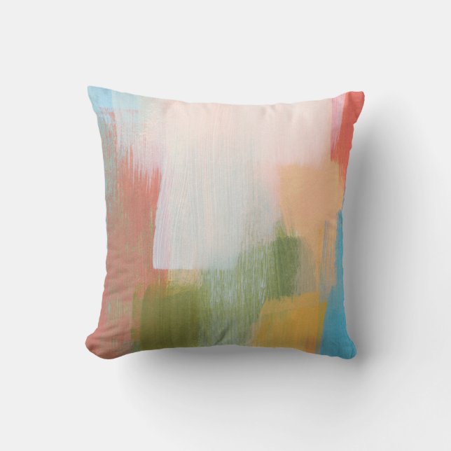 Coussin Design coloré Abstrait. Artiste polyvalent. Bru (Recto)