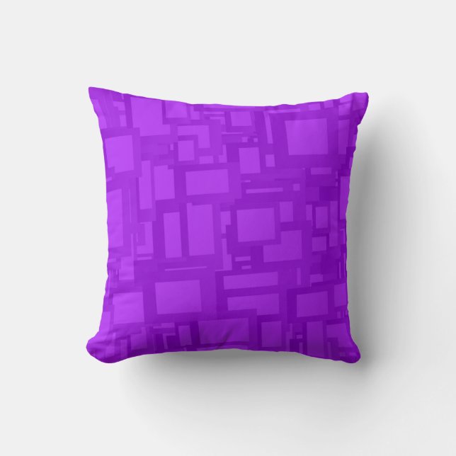 Coussin design coloré motif violet géométrique (Recto)