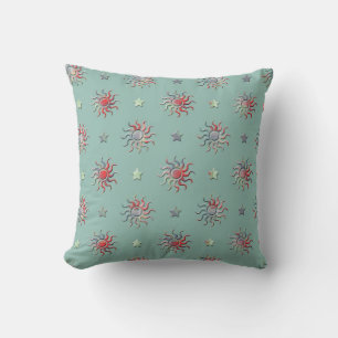 Coussin Design coloré soleil et étoiles