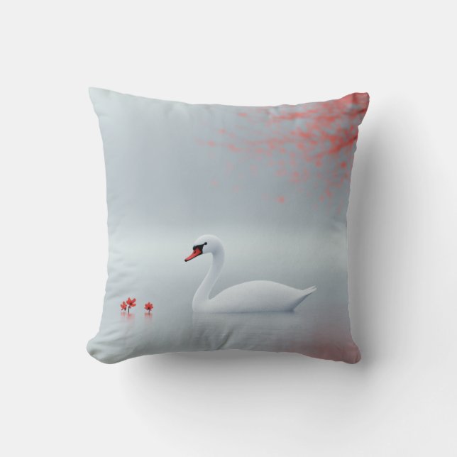 Coussin Design cygne blanc (Recto)