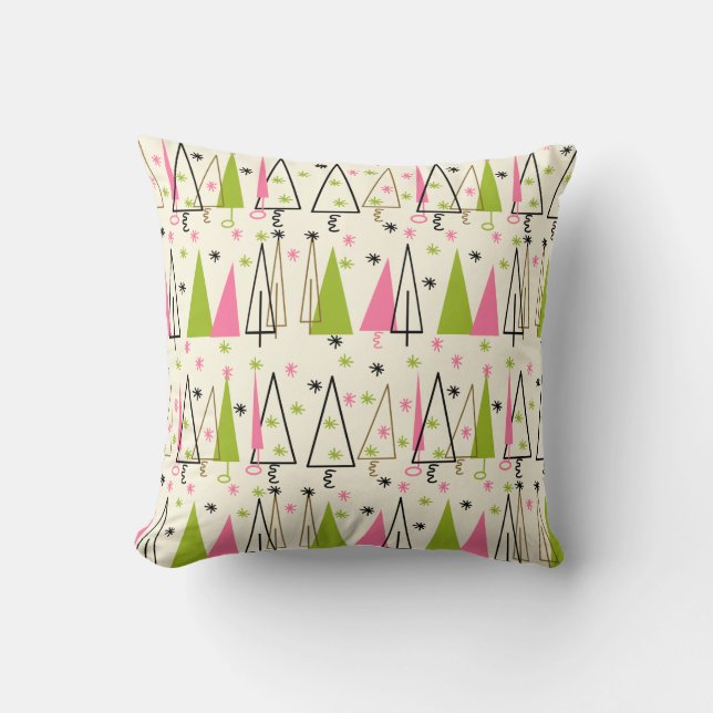 Coussin Design d'arbre de Noël Vintage (Recto)