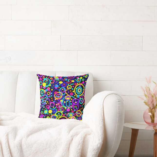Coussin Design d'art Motif en néon dynamique (Canapé)