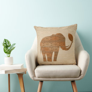 Coussin Design d'art tribal des éléphants