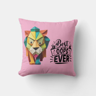 Coussin Design d'artisanat coloré de Lion Origami