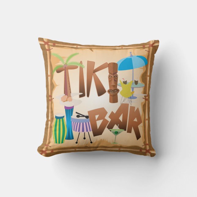 Coussin Design de barre Tiki (Recto)