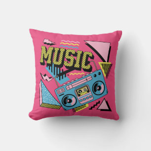 Coussin Design de boite de musique de style rétro
