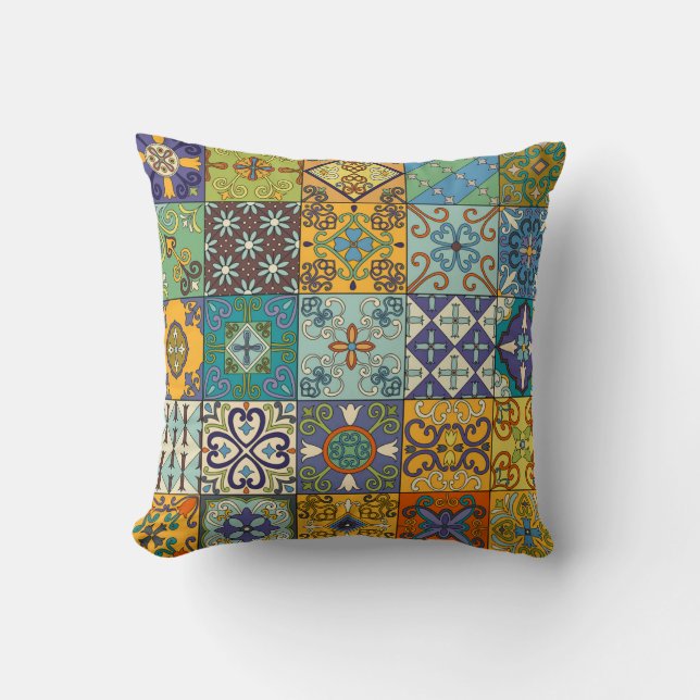 Coussin Design de carreaux Talavera portugais (Recto)