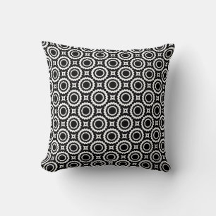 Coussin Design de cercles en zigzag noir mignon