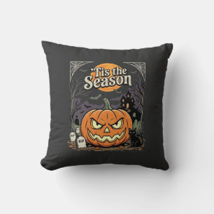 Coussin Design de chat de citrouille de la saison d'Hallow