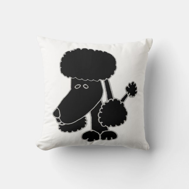 Coussin Design de chiot caniche noir mignon (Recto)