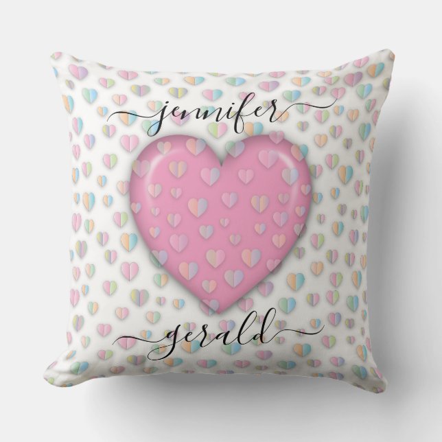 Coussin Design de cœur élégant pour la Saint-Valentin (Recto)